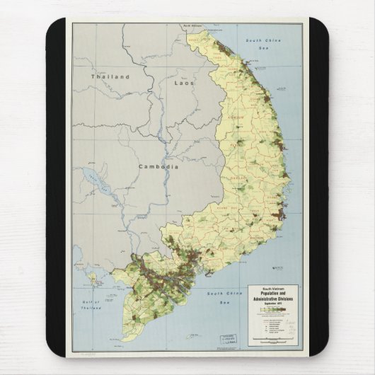 Südvietnam Karte September 1972 Mousepad (Vorne)