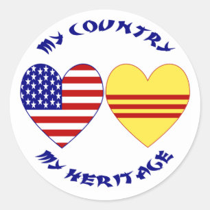 Südvietnam und USA Country Heritage Runder Aufkleber