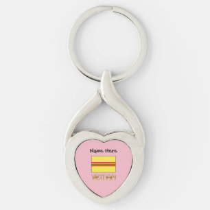 Südvietnam Vietnamesische Flagge Schwarz Personali Schlüsselanhänger