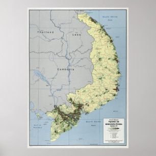 SÜDVIETNAM ZENTRALE INTELLIGENZAGENTUR MAP 1972 POSTER