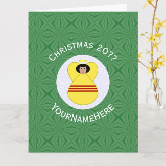 Südvietnamesische Angel-Weihnachtsflagge Personali Karte (Gelbe Blume)