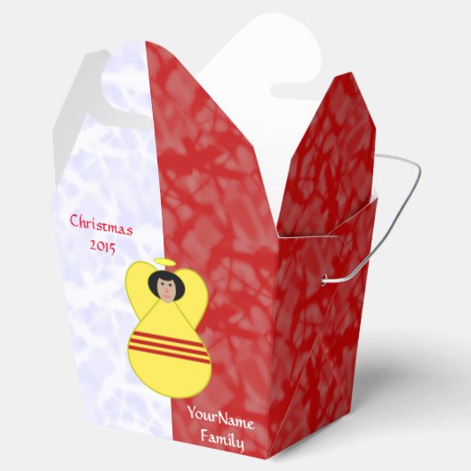 Südvietnamesische Engelflagge auf Rot und Weiß Geschenkschachtel (Geöffnet)