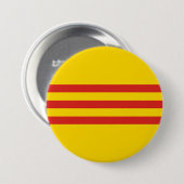 Südvietnamesische Flagge Button (Vorne & Hinten)