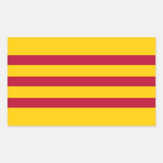 Südvietnamesische Flagge - Vietnam Cỏ vàng ba sc đ Rechteckiger Aufkleber (Vorderseite)