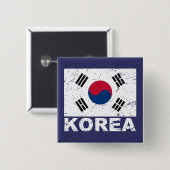SüdVintage Flagge koreas Button (Vorne & Hinten)