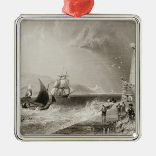 Südwand-Leuchtturm mit Howth Hügel Silbernes Ornament