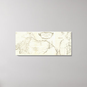 Südwärts Asiat gravierte Karte Leinwanddruck