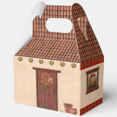 Südwest-Adobe- und Terrakotta-Dachziegel-Haus-Desi Geschenkschachtel (Rückseite)