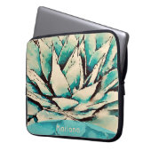 Südwest Aquamarin Agave Succully Laptop Sleeve (Vorderseite Links)