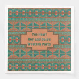 Südwest Aquamarin Kupfer Geometrie Personalisiert Serviette