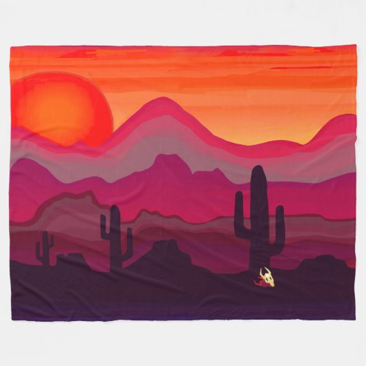Südwest-Arizona-Wüste Sunset Fleecedecke (Vorderseite (Horizontal))