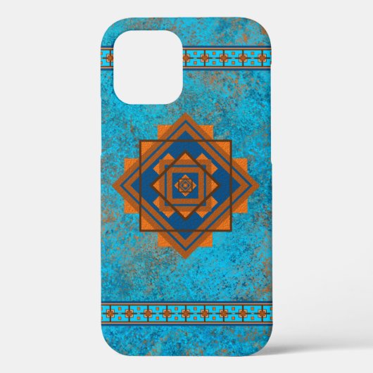 Südwest Berggipfel Türkis Blaue Geometrie Case-Mate iPhone Hülle (Rückseite)