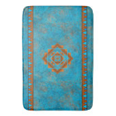 Südwest-Berggipfel Türkisblau geometrisch Badematte (Vorderseite Vertikal)