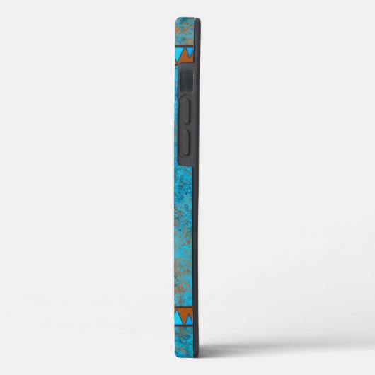 Südwest-Berggipfel Türkisblau geometrisch Case-Mate iPhone Hülle (Rückseite / Links)