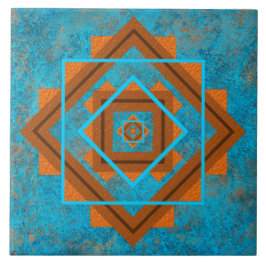 Südwest-Berggipfel Türkisblau geometrisch Fliese