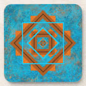 Südwest-Berggipfel Türkisblau geometrisch Getränkeuntersetzer (Vorderseite)