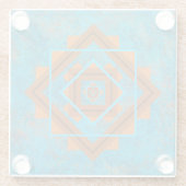 Südwest-Berggipfel Türkisblau geometrisch Glasuntersetzer (Rückseite)