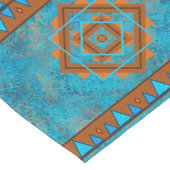 Südwest-Berggipfel Türkisblau geometrisch Großer Tischläufer (Ecke)