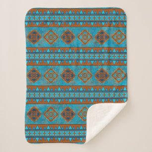 Südwest Berggipfel Türkisblau Geometrisch Kleine M Sherpadecke