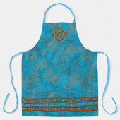 Südwest-Berggipfel Türkisblau geometrisch Schürze (Vorderseite)