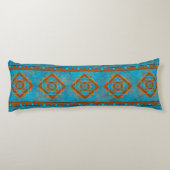 Südwest-Berggipfel Türkisblau geometrisch Seitenschläferkissen (Rückseite)