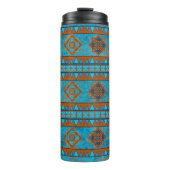 Südwest Berggipfel Türkisfarbenes Muster Thermosbecher (Vorderseite)