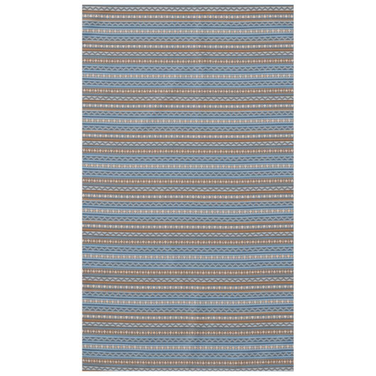 Südwest Blauer brauner Geometrie Muster Grosses Tischdecke (Vorderseite)