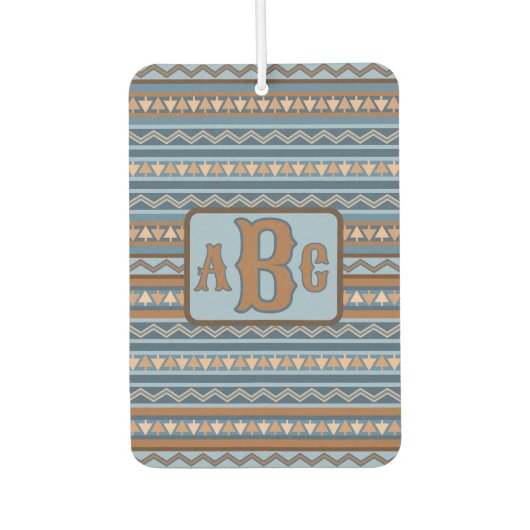 Südwest Blauer brauner Geometrie Personalisiert Autolufterfrischer (Vorderseite)