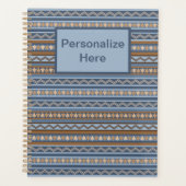 Südwest Blauer brauner Geometrie Personalisiert Planer (Vorderseite)