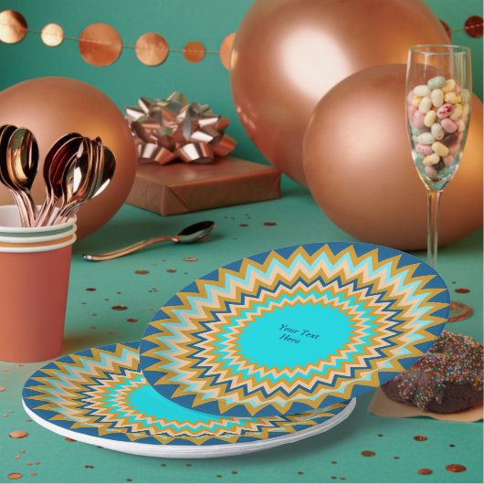 Südwest Blue Gold Fiesta Jeden Anlaß Pappteller (Multi)