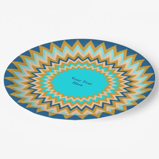 Südwest Blue Gold Fiesta Jeden Anlaß Pappteller (Schrägansicht)