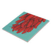 Südwest Blue Lizard Red Chile Pepper Mural Fliese (Seite)