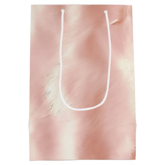 Südwest Blush Pink Cowgirl Cowhide Mittlere Geschenktüte (Rückseite)