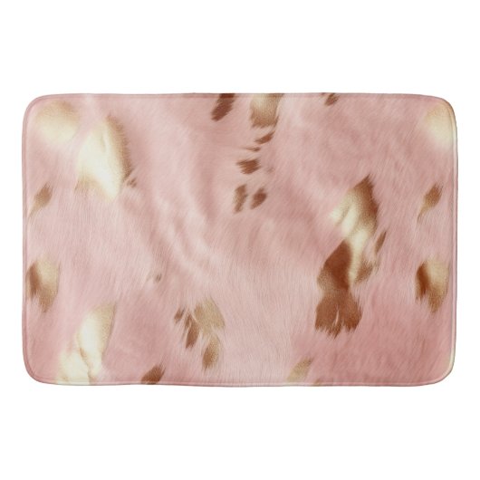 Südwest Blush Pink Gold Cowgirl Cowhide Badematte (Vorderseite)