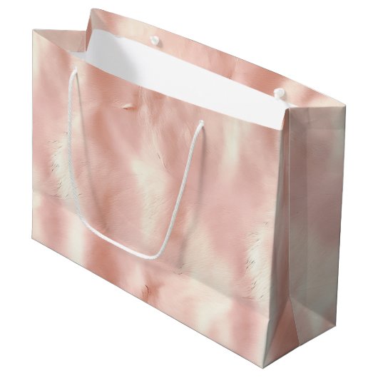 Südwest Blush Pink Gold Cowgirl Cowhide Große Geschenktüte (Vorderseite Schrägansicht)