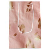 Südwest Blush Pink Gold Cowgirl Cowhide Mittlere Geschenktüte (Rückseite)