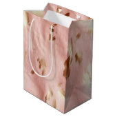 Südwest Blush Pink Gold Cowgirl Cowhide Mittlere Geschenktüte (Rückseite Schrägansicht)