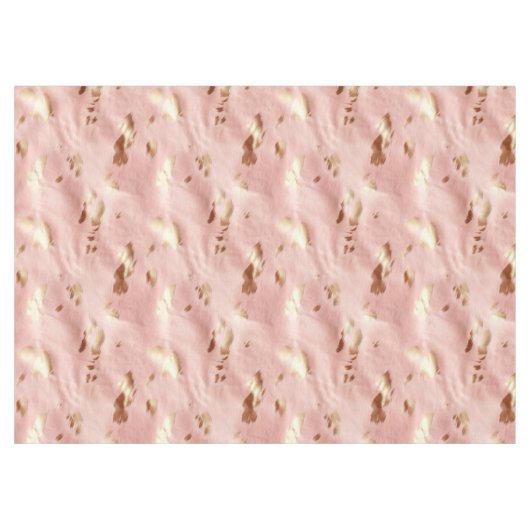 Südwest Blush Pink Gold Cowgirl Cowhide Tischdecke (Vorderseite (Horizontal))