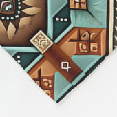 Südwest-Boho-Muster Fleecedecke (Ecke)