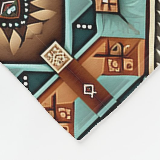 Südwest-Boho-Muster Fleecedecke (Ecke)