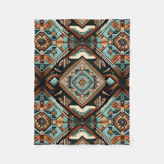 Südwest-Boho-Muster Fleecedecke (Vorderseite)