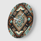 Südwest-Boho-Muster Große Wanduhr (Winkel)