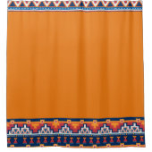 Südwest Boho Orange Blue Native Style Pattern Duschvorhang (Vorderseite)