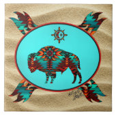 Südwest Buffalo Keramik Tile Fliese (Vorderseite)