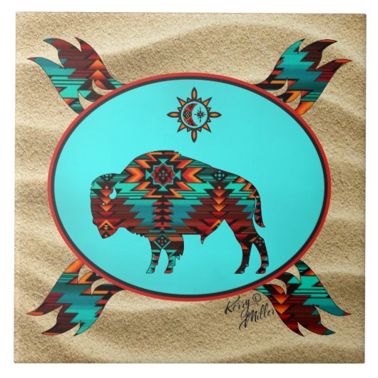 Südwest Buffalo Keramik Tile Fliese (Vorderseite)