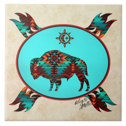 Südwest Buffalo Keramik Tile Fliese (Vorderseite)