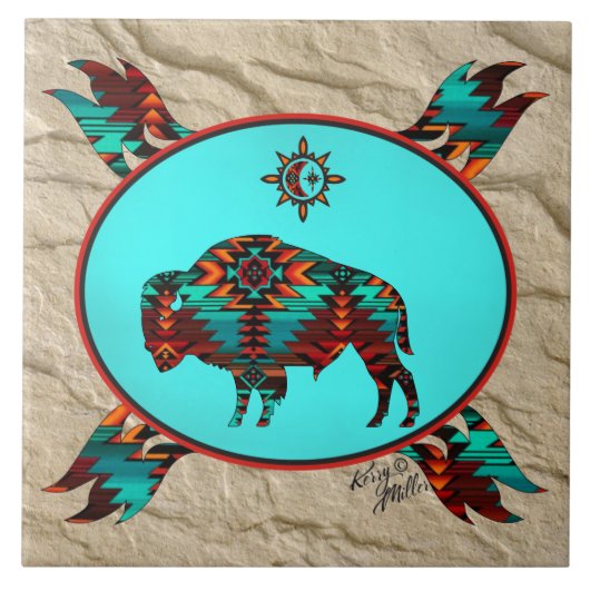 Südwest Buffalo Keramik Tile Fliese (Vorderseite)