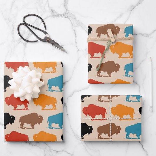 Südwest Buffalo Muster Geschenkpapier Set (Vorderseite)