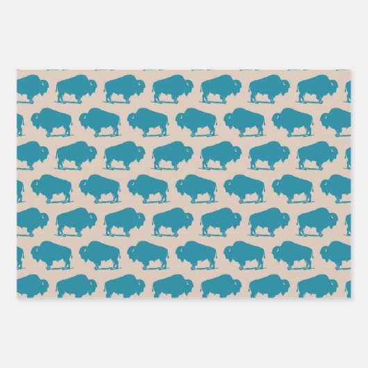 Südwest Buffalo Muster Geschenkpapier Set (Vorderseite 2)