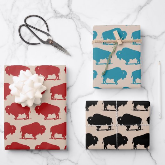 Südwest Buffalo Muster Geschenkpapier Set (Vorderseite)